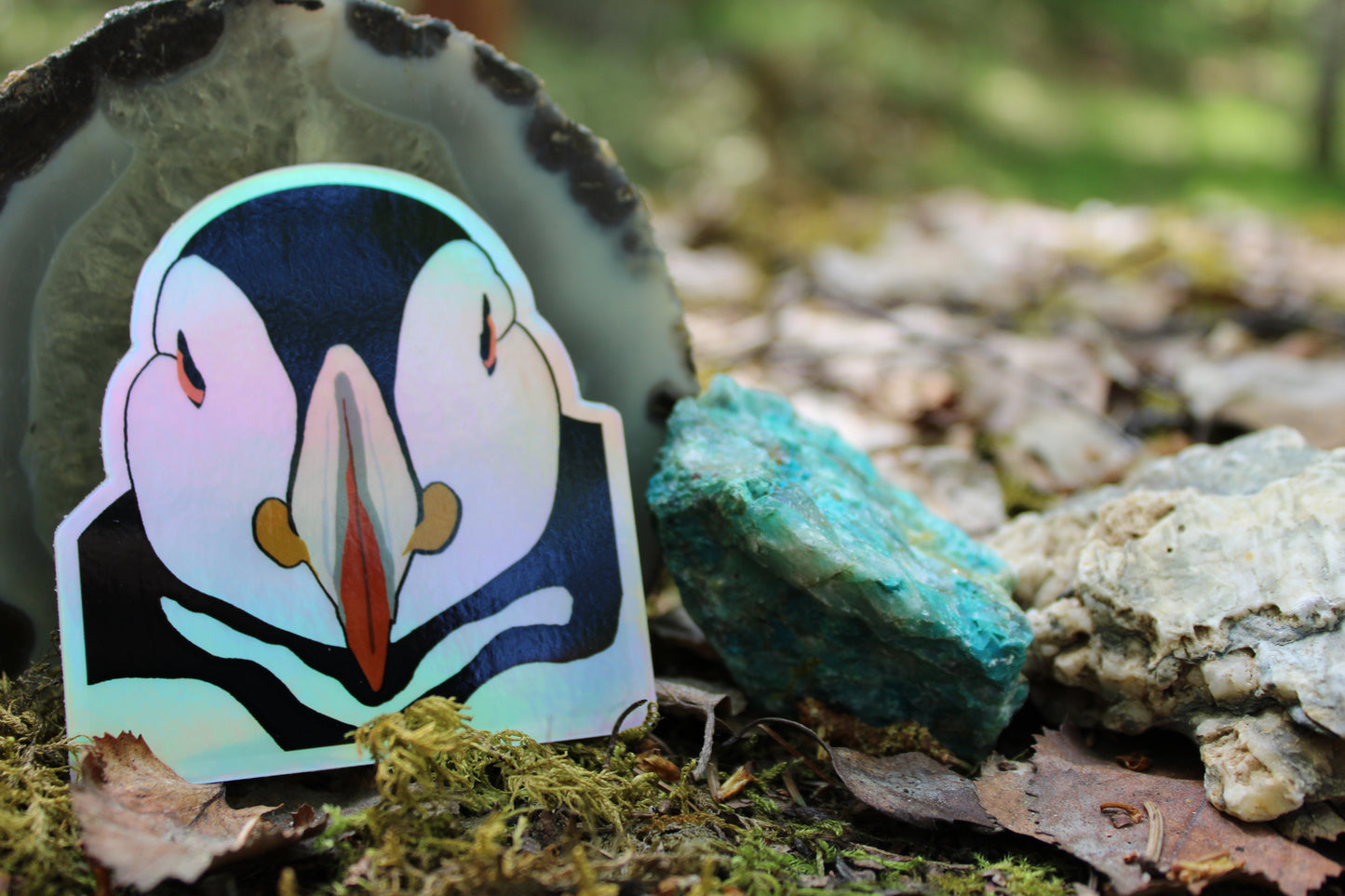 Holographic Puffin Sticker