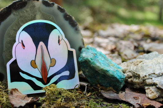 Holographic Puffin Sticker